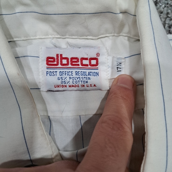 Vintage USPS Delivery Shirt Mens size 17.5 Large Made in USA Elbeco - Picture 2 of 8